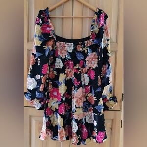 Band Of The Free Elegant Marguerite Floral Long Sleeve Dress Size M